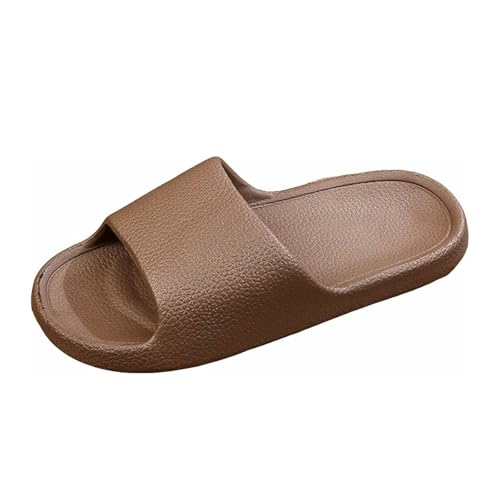 Zapatillas de baño planas para hombre y mujer, ligeras, antideslizantes, para verano, cómodas, antideslizantes, monocolor, para mar, piscina, playa, natación, interior y exterior, marrón, 46