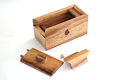 Treasure Chest: Triple Puzzle Lock Box Game For Teenagers & Kids: Magic Money/Small Trinket/Gift Card Holder - Wooden Secret Compartments Gift Cards Case Holder W/Sm Gift Box #TOP5
