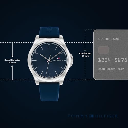 Image of Tommy Hilfiger Quartz Blue Dial Silicone Strap Watch for Women