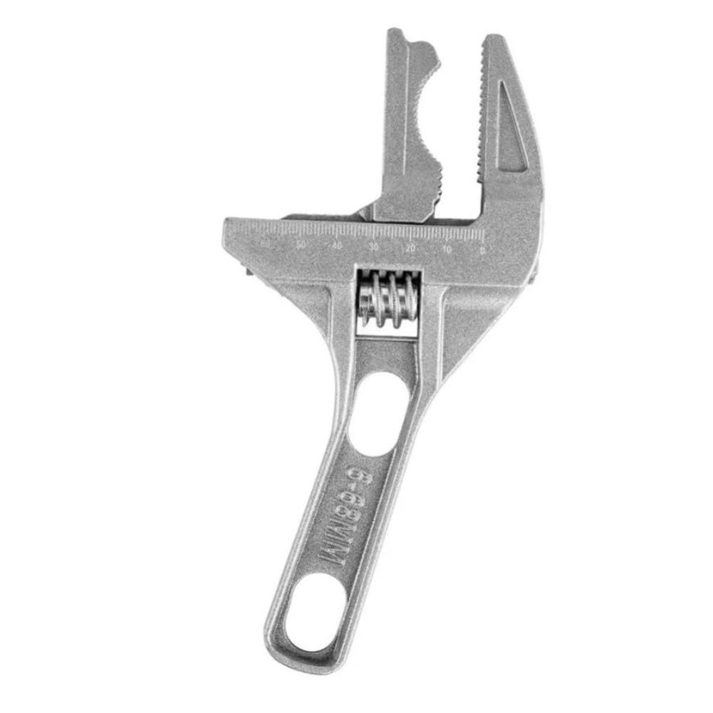 Llave ajustable, llave de fontanería, llave de lavabo, apertura grande de 6 a 68 mm, mango corto para difícil acceso, herramienta sanitaria de aleación de aluminio para reparación de
