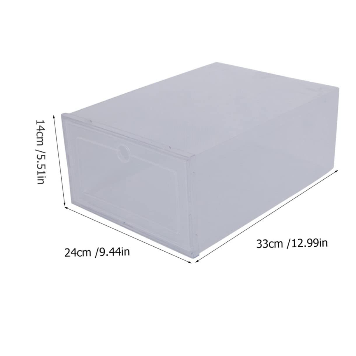 ERINGOGO 6 Stück Transparente Schuhaufbewahrungsbox aus Umweltfreundlichem Pp-kunststoff Klappbare Kunststoff-box mit Sichtfenster Stapelbar für Schrankorganisation