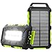Solar Powerbank 10000mAh PD 15W Tragbares Solar Ladegerät USB C Outdoor Wasserdicht Externer Akku mit LED-Licht und 3 Ausgängen für Tablets Smartphones Outdoor Camping Grün