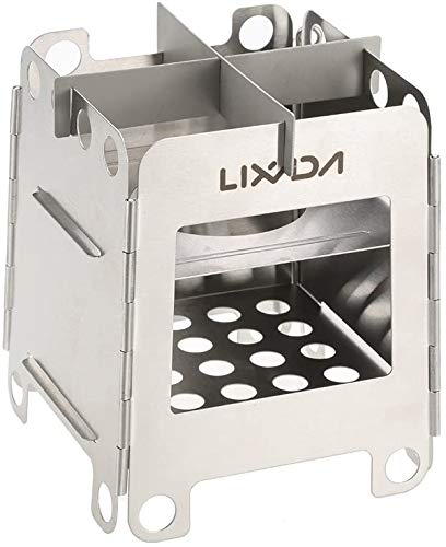 Lixada Portable Stainless Steel Lightweight Folding Wood Stove Pocket Stove For Camping Cooking Picnic Backpacking Outdoorli (Model 2) #TOP1