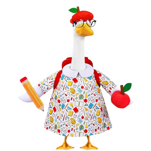 Teeanzo Back to School Porch Goose Outfit with Schoolbag for 23 Porch Goose School Classroom Outdoor Garden Patio Yard Lawn Art Decoration