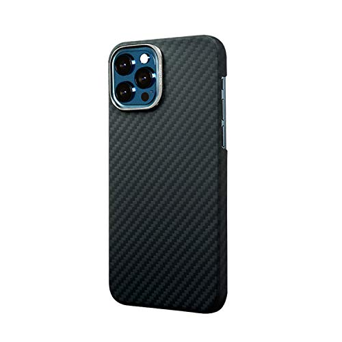 MONCARBONE Designed for iPhone 12 Pro Max Case 6.7" HOVERKOAT Military Ballistic Fiber Slim Case Aluminum Lens Guard Protection - Stealth Black (Matte Finish)