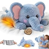 Mewaii Weighted Stuffed Animals with Microwavable Heating Pad - 5 lbs Adjustable, Heatable & Coolable Elephant Plush for Realistic Hug, Removable Inner Pad, Perfect Plush Gift for Kids (23 Inch)