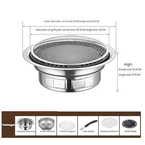 Barbecue portatile a carbonella, antiaderente, stile coreano, perfetto per campeggio all'aperto e riunioni a casa, compatto e facile da usare, ideale per gli amanti del barbecue