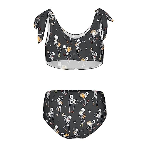 Image of Horse Pattern On Blue Girls Bikini Sets 2 Piece Swimsuits Bathing Suit Swimwear