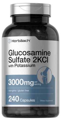 Horbach Glucosamine Sulfate 2KCI with Potassium | 3000mg | 240 Capsules