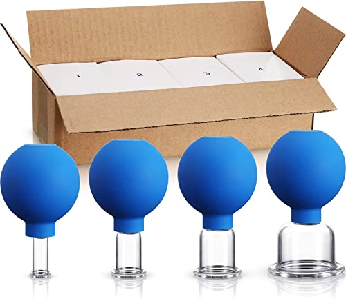 4 Pieces Glass Cupping Set With Silicone Cups - Professional Mass...