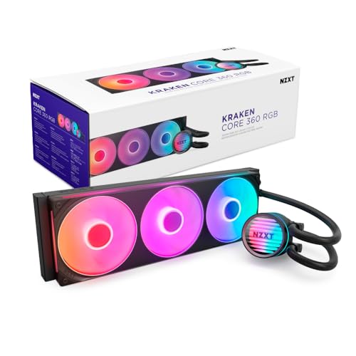 Image of NZXT Kraken Core 360 RGB - AIO CPU Liquid Cooler - 360 mm Radiator - 360 mm Single-Frame Fan - Compatible with AMD AM5 /AM4 & Intel LGA 1851 /1700 /1200 /115X - Black