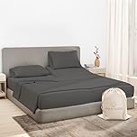 5 Piece Dark Gray Split King Bed Sheets Set - 100% Egyptian Cotton Bed Sheets, 1000 Thread Count, Soft Split King Size Cooling Sheets for Adjustable Bed, Soft 2 Deep Pocket Twin XL Fitted Sheets