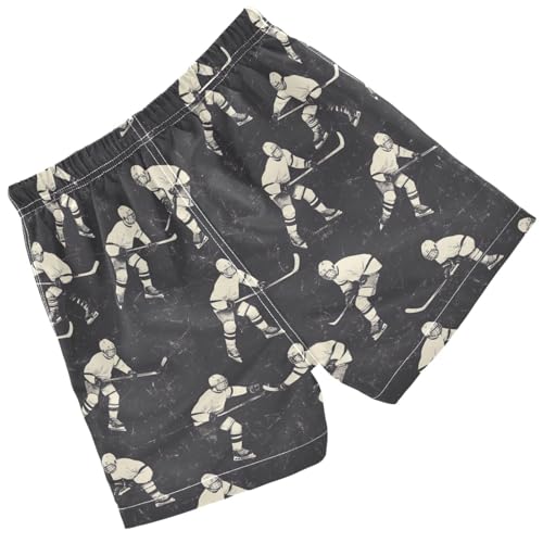Pigsaly Boys Swim Trunks Grey Hockey Player Black Boys Board Shorts Swimsuit Swimwear Summer Bathing Suit 3T2
