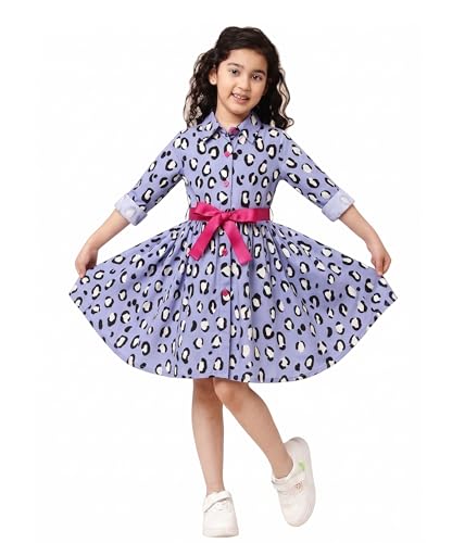 Robe chemise pour fille en coton A.T.U.N. confortable à manches longues
