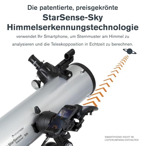 Celestron 22461 StarSense Explore DX 130 Newton-Reflektorteleskop, Smartphone-App-fähige, inklusive...