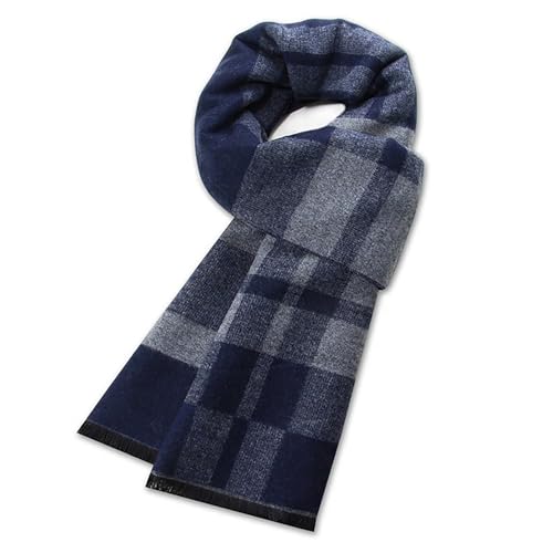 Generisch Bunte Tücher Men's Winter Warm Thick Classic Modern Imitation Scarf 180 X 30 Cm Geschirr Tücher (Blue, One Size)
