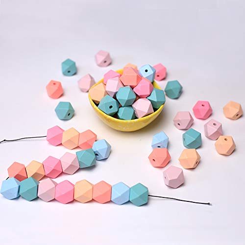 DAHI 60 perline di legno colorate 20 mm in legno