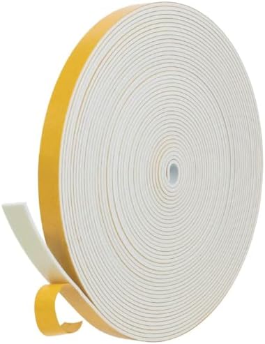 Dichtungsband Selbstklebend Türdichtung für Türen Fenster, 12mm(B) x1.5mm(D)/10m(L) Schaumstoffband Gummidichtung für Kollision Siegel Schalldämmung Weiß