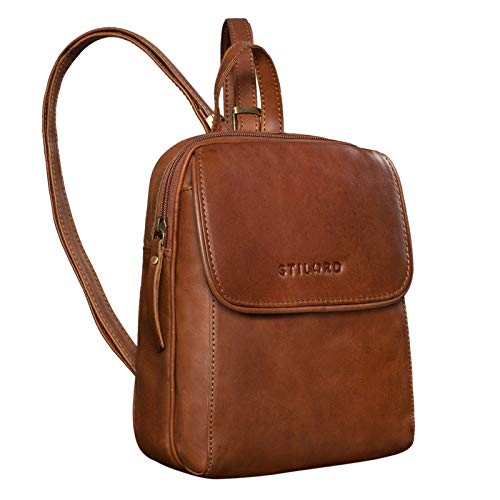 STILORD  Valentina  Mochila Vintage Pequeña Cuero Ladies Backpack Mini Bolso Mujer Bolsa