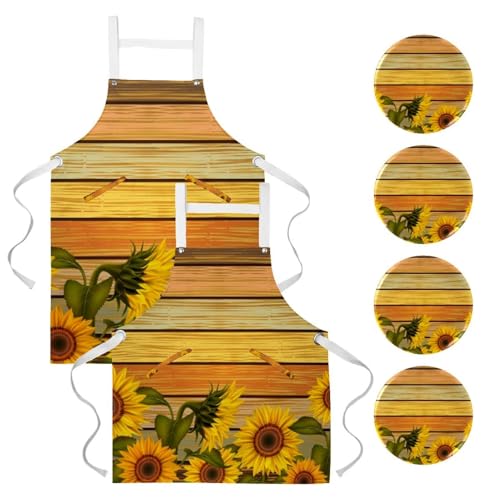 Tablier de serveuse Tournesol parfait pour la pâtisserie et le service en bistrot