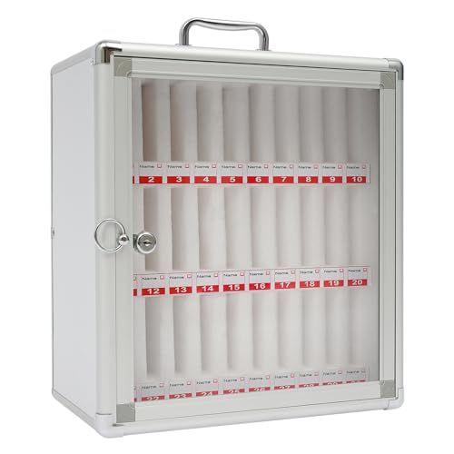 NEATOOM 30 Slots Cell Phone Locker, Aluminum Alloy Cell Phones Storage Cabinet, Freestanding & Wall Mounted Cell Phones Storage Cabinet with Lock for Office Classroom Gym