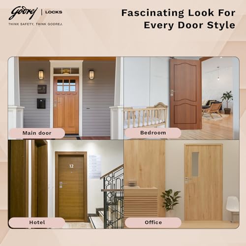 Image of Godrej Mortise Lock | Handle Lock Set | Matte Black Nickel Finish | 240 mm Lockbody | Eco Pin Cylinder 70 mm Knob from Inside and with 3 Keys| 5Years Warranty