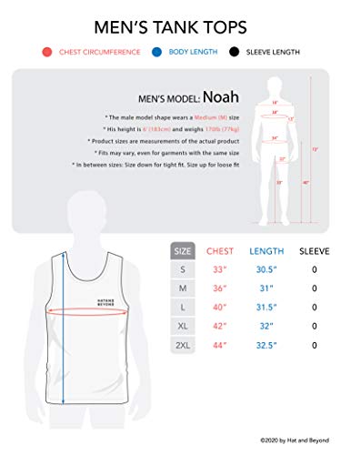 Hat And Beyond Mens Tank Top Soft Performance Boxing Gym Shirts Plain Muscle Tee (Medium, 1Hcc05_Light Blue/Cacao Shell) #TOP6