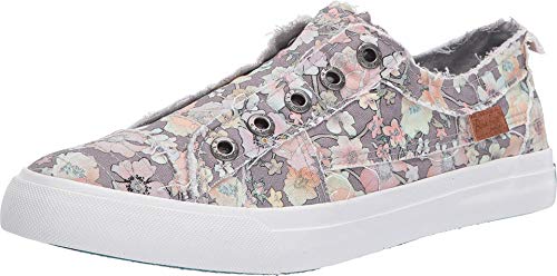 Image of Blowfish Malibu Play - Shoes for Women - Pieced Textile Upper - Rubber Outsole - Cushioned Fabric Footbed Gray Gypsy Canvas 7.5 M