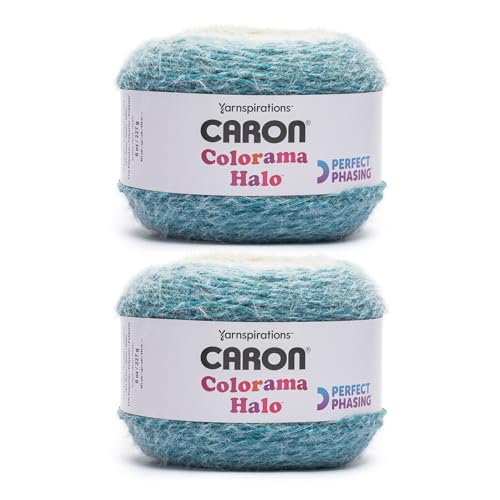 Image of Caron Colorama Halo Cake Ivy and Olive Yarn - 2 Pack of 8oz /226.79g - 71% Acrylic,18% Nylon,11% Polyester - #5 Bulky - 60 Yards for Knitting, Crocheting & Crafts