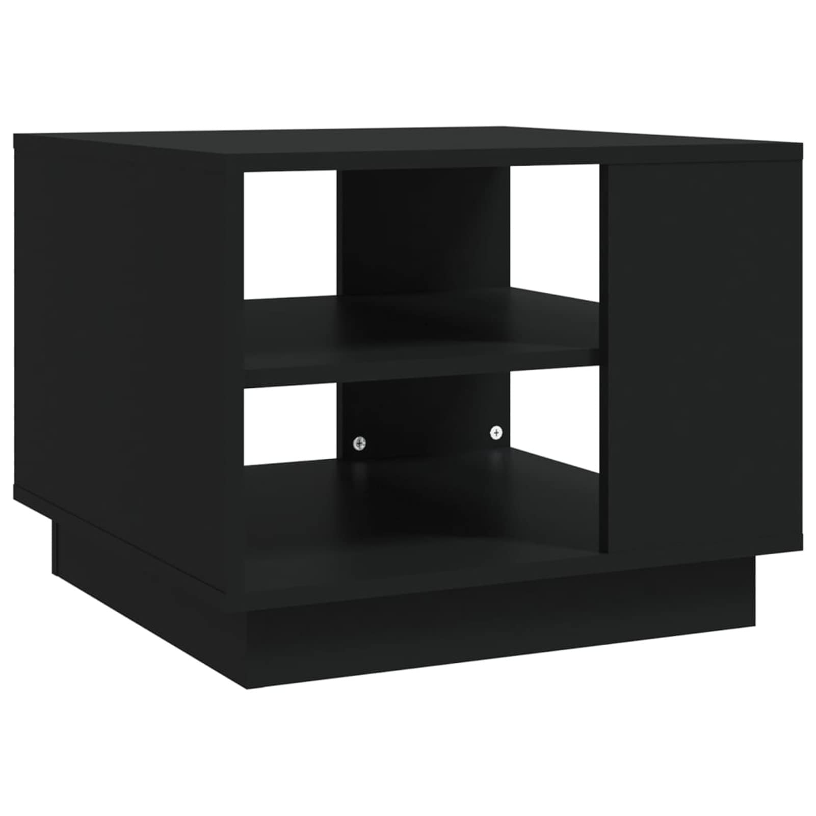 Homgoday Tavolino da caffè nero, 55 x 55 x 43 cm, in legno ingegnerizzato, tavolino da tè per soggiorno, sala d'accoglienza degli ospiti, camera da letto e mobili da ufficio