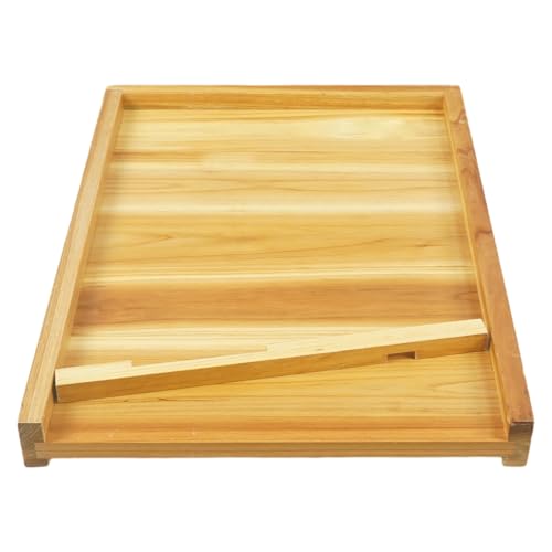 BeeQuestify 10 Frame Beehive Bottom Board with Entrance Reducer Bee Hive Soild Langstroth Wax Boiling Dipped Bottom Board Bee Supply for Beekeeping