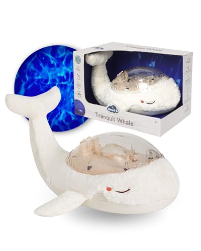 Cloud b Tranquil Whale Blanc | Projecteur De Vagues Océaniques Rechargeable & Machine À Sons Pour...