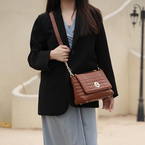 MKF Collection Women Crossbody Bag Quilted Vegan Leather Shoulder Bag Handbag Purse by Mia K3