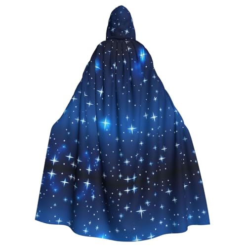 Cape à capuche adulte longue et fluide motif étoile imprimée