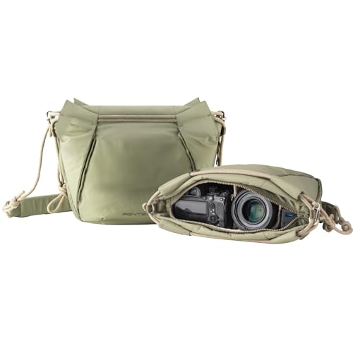 PGYTECH OneGo Rope Strap Kameratasche – Multifunktionale Umhängetasche für Urbane Fotografen Kompakte Fototasche kompatibel mit Sony/Canon/Nikon/spiegellosen Kameras, Wald Grün