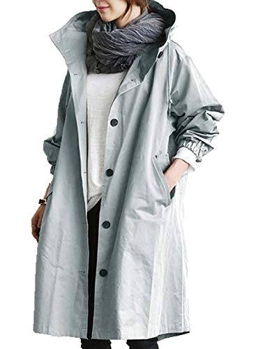 Kirnapci Donna Trench Rivestimento Hoodies Lunga