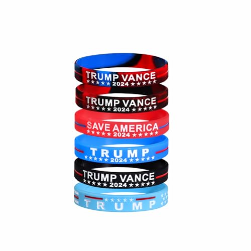 Trump Vance 2024 Bracelet Vote Donald Trump For President VP USA Election Rubber Bracelets Take America Back Wristbands-6pcs colorful 1