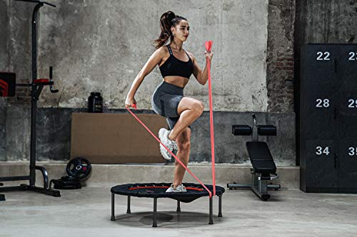 pelpo 38\" Folding Mini Trampoline, Fitness Rebounder with Safety Pad, Exercise Bounce for Adults Indoor/Outdoor Workout Max Load 330lb, Black - Thumbnail 2