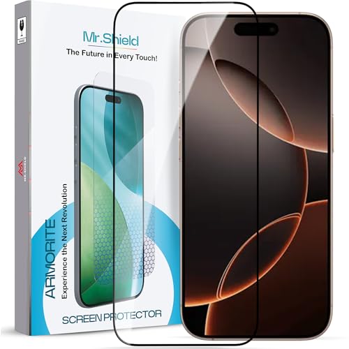 Image of Mr.Shield Screen Protector Tempered Glass for iPhone 16 Pro Max - 9H Hardness Screen Guard, HD Clear [1 Pack]