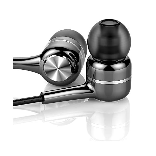 VPB S12 in Ear Earbud Deep Bass Clear Sound Wired Earphone Tangle Free Headphone Noise Isolating with Microphone for iOS and Android Smartphone, Laptop, MP3, Pad (Black White Pink Green 4 Pairs)