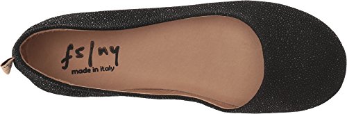 French Sole Zeppa Flat - Flats for Women - Breathable Leather Lining - Rubber Outsole - Cushioned Footbed Black Stingray 6 M2