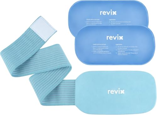 REVIX Bolsas de hielo reutilizables para lesiones y calor, paquete de 2 paquetes de frío y calor con correa ajustable, envolturas de hielo flexibles para articulaciones y músculos, manguito rotador