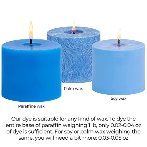 Image of Candle Shop - Blue Color 2 oz - Dye Chips for Making Candles - Candle Wax Dye - A Great Choice of Colors