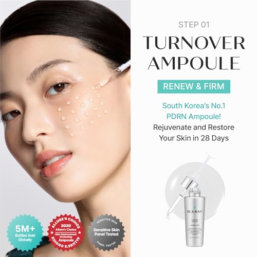 Image of REJURAN The Glow Trio Essentials Korean Skincare Gift Set - Turnover Ampoule Serum, Turnover Sheet Mask & Calming Lip Balm with c-PDRN, Hydrating & Soothing Care for Radiant-Looking Skin