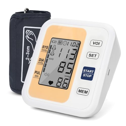 Orandore Upper Arm Blood Pressure Monitor for Home use, 2 User 99 Memory Automatic Accurate BP Cuff with Large Digital Display (Half Color B1681)