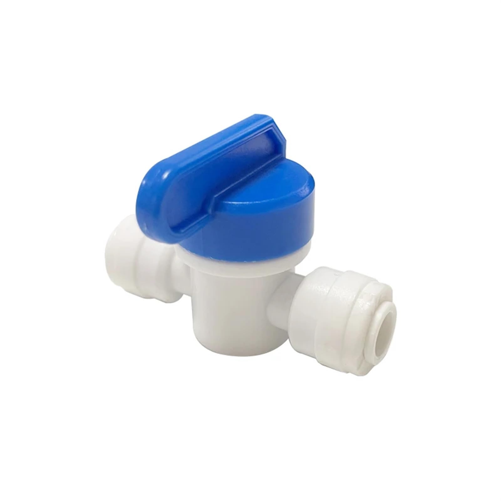 Ajuste de grifo de tubo OD de 1/4 "y 6,35mm, válvula de bola de cierre, conector de montaje rápido POM for filtro de agua RO de acuario, sistema de ósmosis inversa(White,With clips)