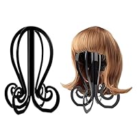 SJQBAINING 11.7 Inches High Wig Stand, Collapsible Wig Head Stand Easy to Assemble, Portable Travel Extensions Stands Durable Wigs Holder for Long Short Hair Hats Cosplay Masks Travel