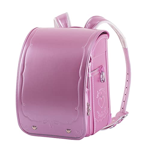 [フワリィ] 日本製ランドセル ジュエルスタイル 2021年度モデル 6 付き A4フラットファイル対応 (パールピーチ/サンゴ)