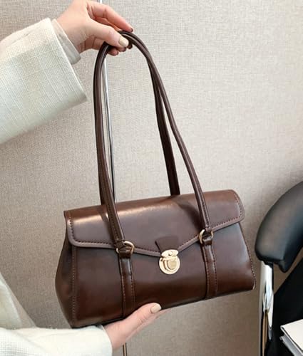 Vintage Vegan Leather Shoulder Bags for Women Small Tote Purse Ladies Trendy Handbags Top Handle Satchels 20252