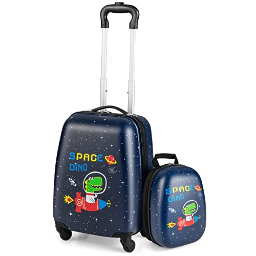 DREAMADE 2 TLG. Kinderkoffer & Rucksack, 16” +12” Kinderkofferset, Kindertrolley Kindergepäck, Handgepäck Reisegepäck Hartschalenkoffer für Kinder (Dinosaurier, 16 Zoll +12 Zoll) DREAMADE 2 TLG. Kinderkoffer & Rucksack, 16” +12” Kinderkofferset, Kindertrolley Kindergepäck, Handgepäck Reisegepäck Hartschalenkoffer für Kinder (Dinosaurier, 16 Zoll +12 Zoll)
